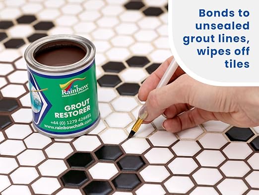 Grout Pen Brown Grout Paint: Waterproof Tile Paint Grout Refresh Restorer for Floor, Kitchen & Bathroom Shower Tiles - Brown - Can Size for Larger Projects - 125ml (4.2oz)