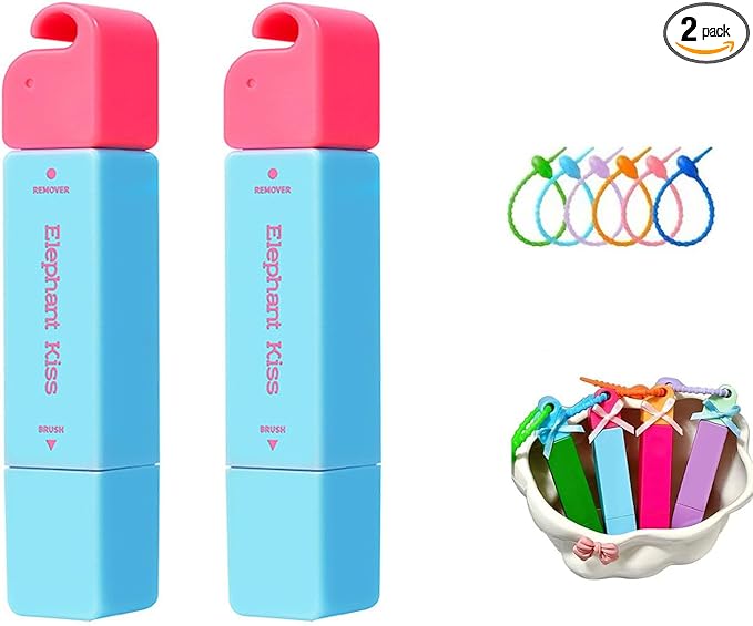 Elephant Kiss Stain Remover, 3-Second Stain Remover Pen for Clothes, 12ml On-the-Go Spot Cleaner, Double Head Instant Treater Sticks With Lanyard, Travel & Pocket-Sized (Blue)