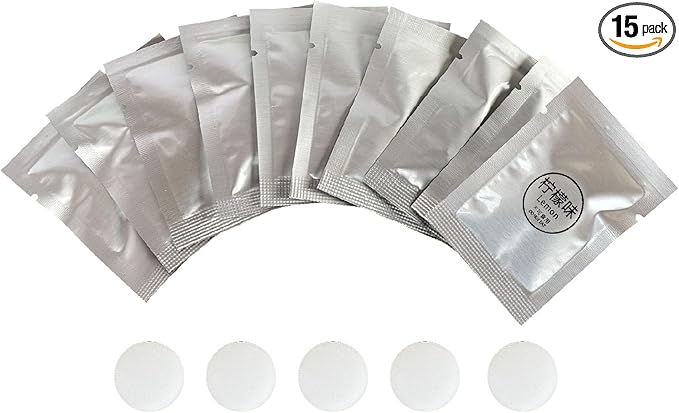 15 Pack Car Air Vent Clip Freshener Refills Solid Fragrance Replacement Pads, Long Lasting Air Freshener for Car Accessories for Women Men (Lemon)