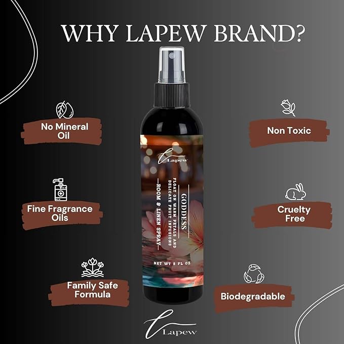 Lapew Room & Linen Spray | Fragrance Mist for Home, Car & Office | Fabric & Air Freshener | Neutralizing Mist | Made in USA | Goddess