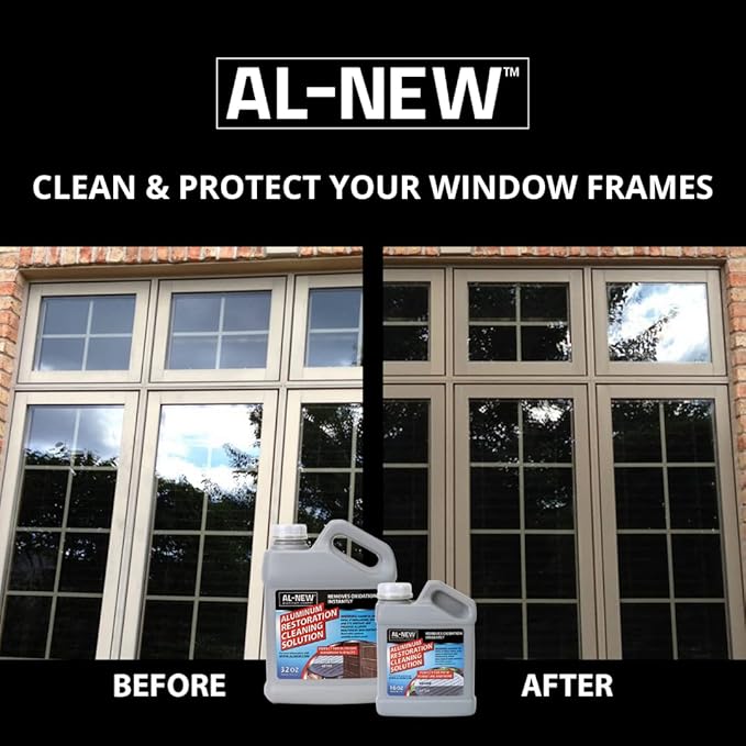 AL-NEW Aluminum Restoration Cleaning Solution | Clean & Restore Patio Furniture, Stainless Steel, and Other Household Metal Surfaces (32 Ounce Kit)
