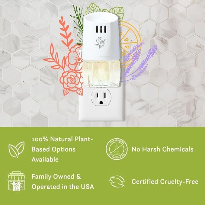 Scent Fill Refresh Smoke Deodorizer Plug in Air Freshener, 4 Scented Oil Refills