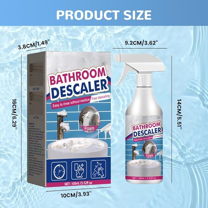 Bathroom Descaler Cleaner, 2025 Upgraded Multipurpose Stubborn Stains Cleaner, Bathroom Descaler Cleaners, Bathrooms Cleaning Foam Spray for Kitchen Bath Sink Glass (1) (1)