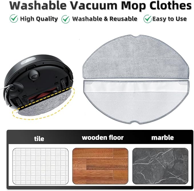 Q7 M5 Accessories Kit Replacement Compatible with Roborock Q7 M5+/Q7 L5/Q7 L5+ Robot Vacuum, 2 Main Brush, 4 Mop Clothes, 6 Side Brushes, 4 Filters, 1 Cleaning Tool