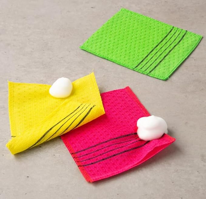 K-Mom's Secret: Portable Instant Stain Remover Pen (6-Pack, Mint & Pink) & Korean Exfoliating Washcloths (3-Pack, Yellow & Green) - Emergency Fabric Eraser for Baby & Kids by bomramtrove