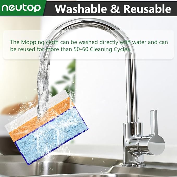 Neutop Mop Pads Compatible with iRobot Braava Jet 200 Series 240 241 244 245 250 Robot Mops, Washable and Reusable, 4 Wet 4 Dry 4 Damp.