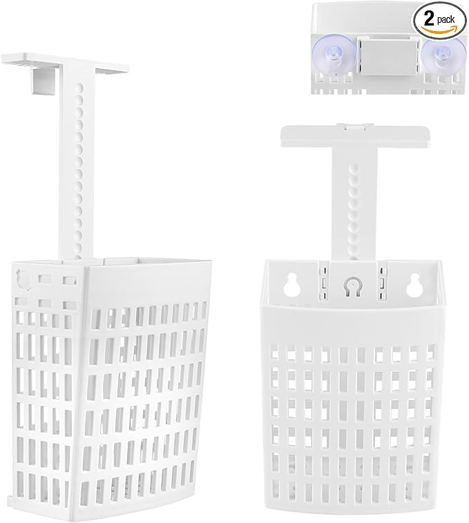 2 Pcs Toilet Tank Cleaner Caddy with Adjustable Hook, Toilet Cleaning Tablet Holder, Toilet Tank Carrier for Blue Tablets & Bleach Pods