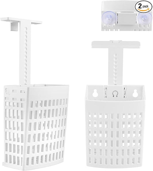 2 Pcs Toilet Tank Cleaner Caddy with Adjustable Hook, Toilet Cleaning Tablet Holder, Toilet Tank Carrier for Blue Tablets & Bleach Pods