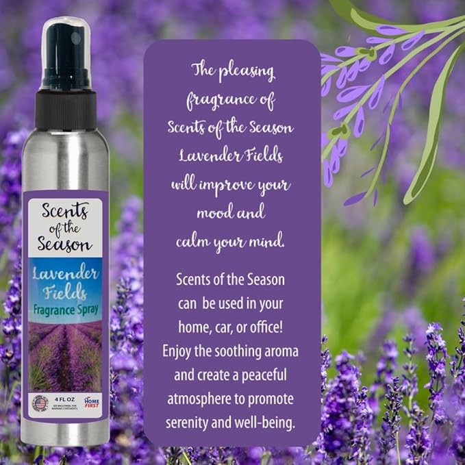 Essential Oil Fragrance Spray, Lavender, 4 oz — Natural Room and Fabric Mist for Home, Office, and Bedding
