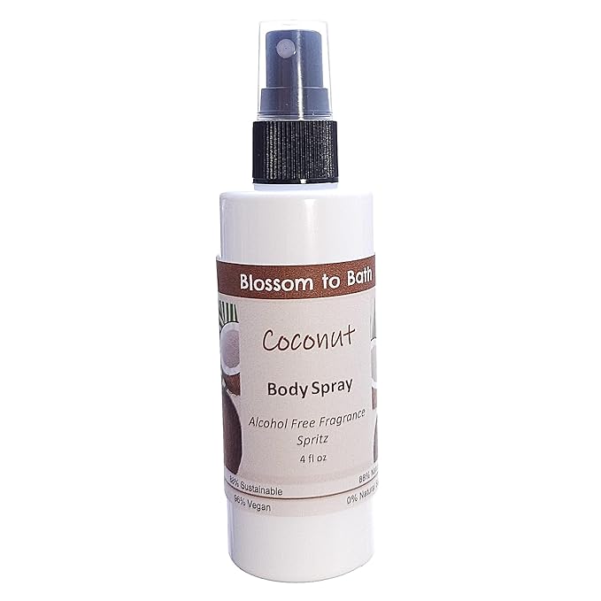 Blossom to Bath Coconut Body Spray (4 Ounce) - Phthalate Free Fragrance - Energizes Skin with a Bold Tropical Scent