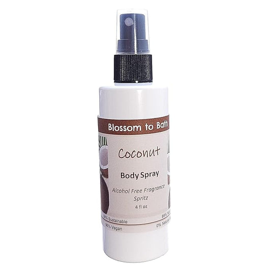 Blossom to Bath Coconut Body Spray (4 Ounce) - Phthalate Free Fragrance - Energizes Skin with a Bold Tropical Scent