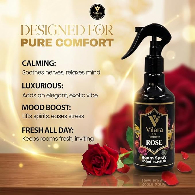 Room Spray Freshener - Long-Lasting Luxury Scents - Room and Linen Spray for Bedding, Sheets, Fabric, Furniture for Aromatherapy - 10.14 fl oz (Rose)