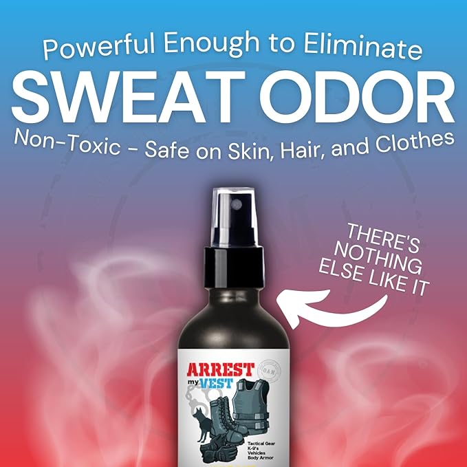 Arrest My Vest Military Grade Odor Eliminating Spray for Body Armor, Tactical Gear, and K9 Equipment. Safe on All Ballistic Vests, Fabrics, & Police Gear - Driftwood Fragrance - 2 16 oz Bottles