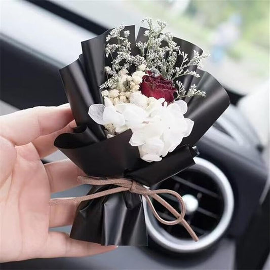 Cute Mini Dried Flowers Bouquet for Car Air Vent Clips, Small Bouquet Car Air Freshener Vent Clips,Mini Natural Dried Flower Bouquet Car,Car Essential Oil Diffuser Vent Clip,Auto Interior Accessories