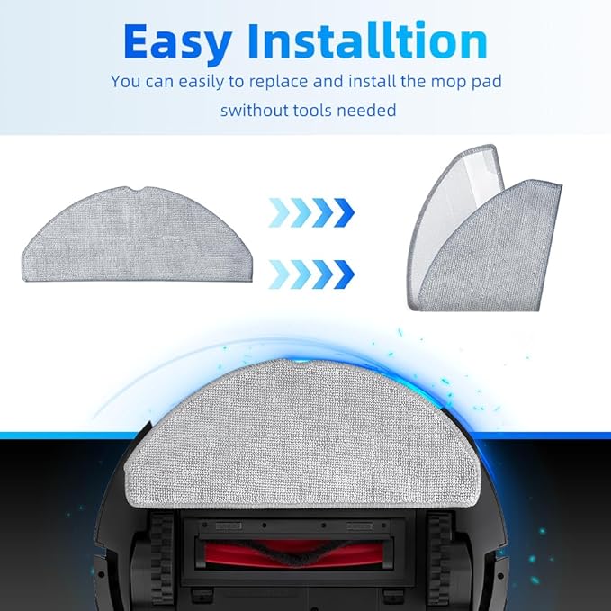 6 Pack Mop Pads for Roborock Q7 M5 / Q7 M5+ / Q7 L5 / Q7 L5+ Robot Vacuum Cleaner, Spin Cleaning Pads Replacement Parts Accessories(Not for Q7 / Q7 MAX / Q5 MAX)