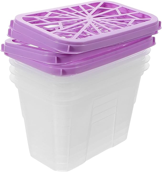 Reusable Moisture Absorber Box Empty Holder for Closet Cabinet Large Capacity Portable Dehumidification Container for Indoor Home Use 4 Pack