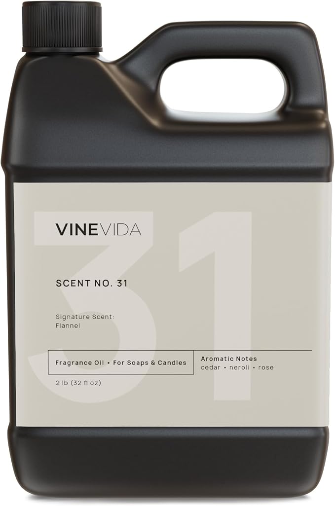 VINEVIDA [32oz] Flannel Fragrance Oil for Candle Making - Made in USA Scents for Soap Making - Natural Candle Fragrance Oil