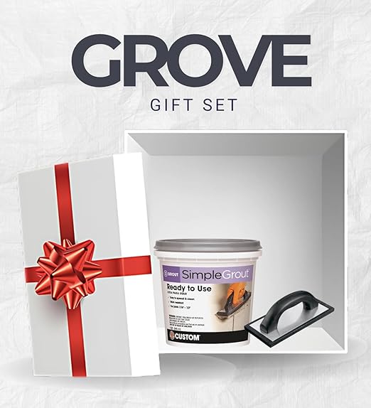 SimpleGrout Indoor White Grout 1 qt Bundle with QEP Rubber Grout Float – Premixed Tile Grouts for Shower, Mosaic, and Floor Repairs – Gift Set (2 Items)