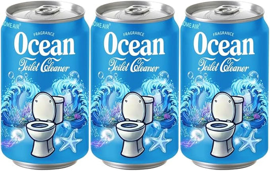 Beverage can Toilet Bowl Cleaner,Septic Toilet Bowl Tablets in Bottles, Automatic Long-Lasting Toilet Cleaner Bottle,Powerfully Cleans and Prevent Stain Build Up (3PCS, Ocean Scent)