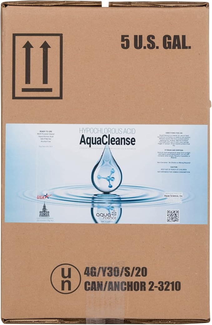Hypochlorous Acid (5 Gallon Pail) For Cleaning (Dental & Medical Professionals). All Natural HOCL Surface Cleaner For ULV Fogging Machines (Foggers) (5 Gallon Pail)