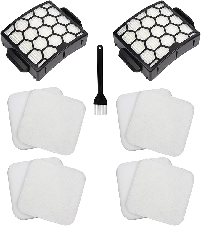 Filter Replacement for Shark LA300 LA301 LA322 LA351 LA500 LA502 LA555 LA360 LA362 LA401 LA455 LA702 Rotator Lift-Away ADV DuoClean PowerFins Upright Vacuum, Part XFFK320 & XHF320 2 HEPA 4 Foam