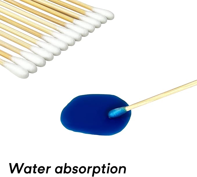 Egaageoi 400 Pcs Gun Cleaning Swabs - 6 Inch Double-Tipped Cotton Swabs with Bamboo Handles - Cotton Buds for Handgun, Rifle, and Shotgun Cleaning, Optics Maintenance, and Hard-to-Reach Areas