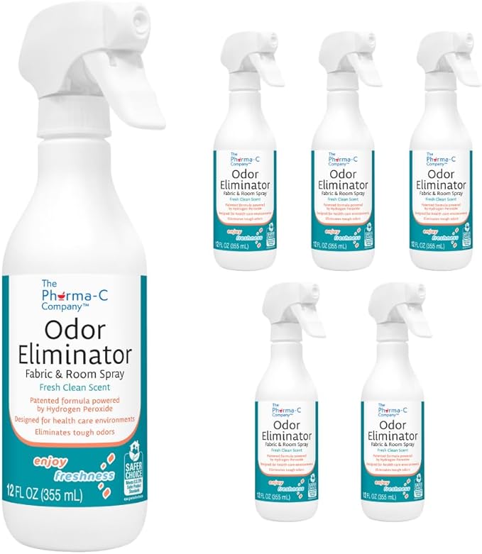 The Pharma-C Company - Odor Eliminator [6-12oz Bottles] - Bulk Fabric & Room Spray -Extra Strength Multipurpose Air Freshener & Fabric Refresher- Neutralize Deodorize