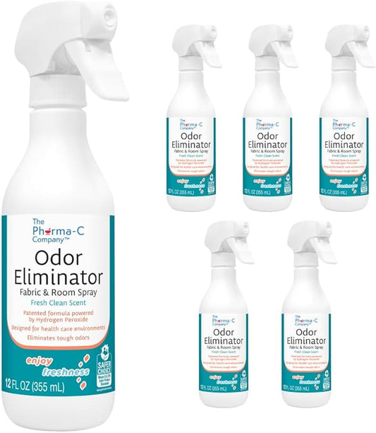 The Pharma-C Company - Odor Eliminator [6-12oz Bottles] - Bulk Fabric & Room Spray -Extra Strength Multipurpose Air Freshener & Fabric Refresher- Neutralize Deodorize