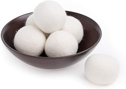 Friends Forever Wool Dryer Balls 6-Pack XL Wool Laundry Balls for Dryer as Reusable Natural Fabric Softener, Dryer Sheets, Saves Drying Time & Reduces Clothes Wrinkles, Ideal for Drying Dog Beds