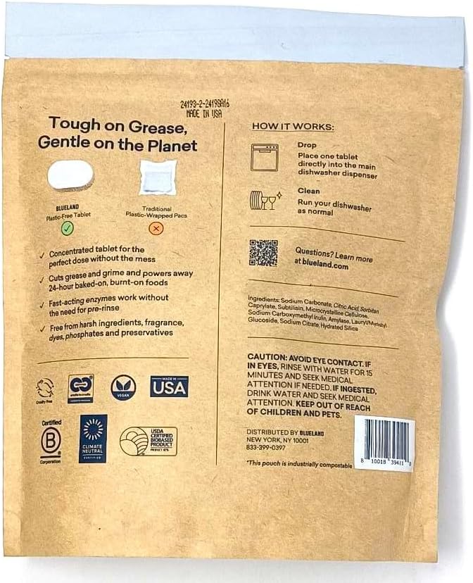 Blueland Dishwasher Detergent Tablets 110 Count. Fragrance-free.