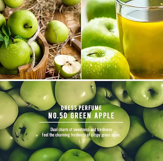 W.Dressroom No.50 Green Apple Living Clear Perfume, Body Mist & Fabric Spray Deodorizer, Alcohol-Free Water-Based, Odor Neutralizer for Clothes, Bedding & Room, Travel Size 2.36 oz