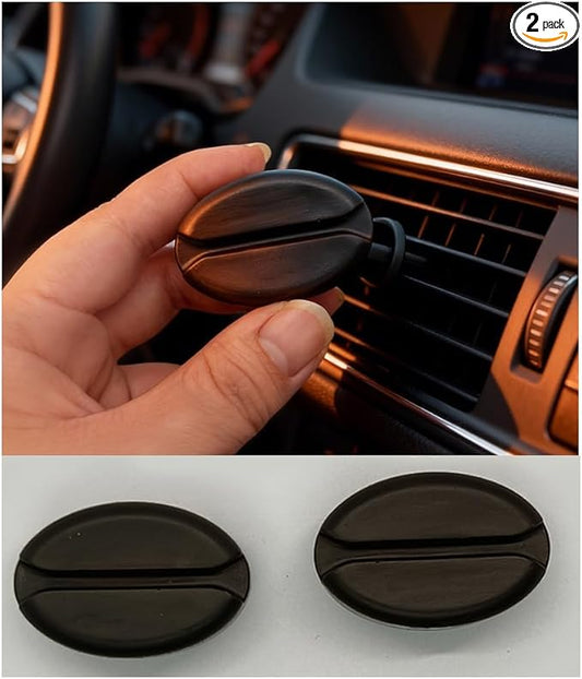2 Pcs Car Air Fresheners Vent Clip Coffee Bean Natural Gypsum aromatherapy essential oil diffuser Bitter Coffee Scent perfume fragrance Long Lasting Decorative Accessories decor gift (dark brown)