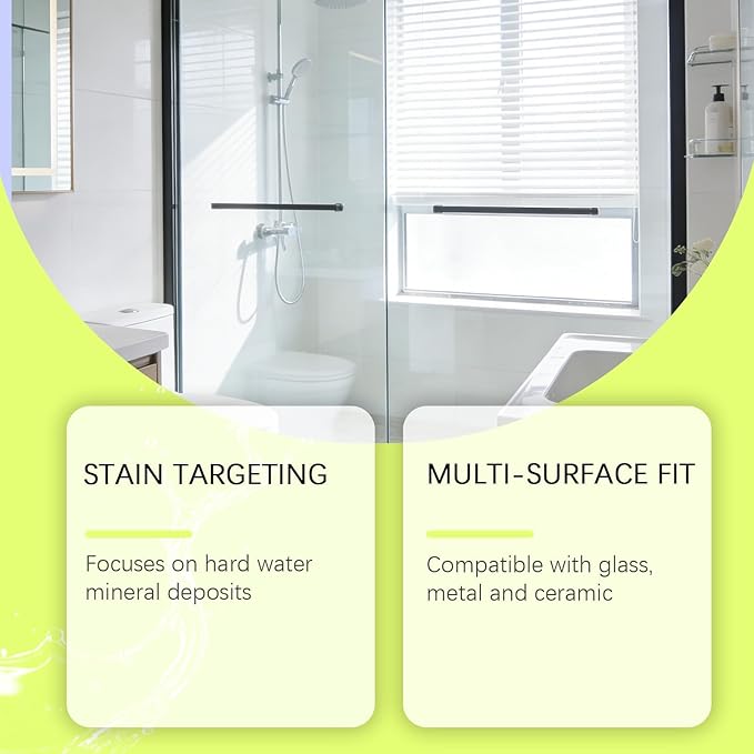 Hard Water Remover, Shower Cleaner for Shower, Glass, Toilet, Water Pipe, Limescale Buildup Remover All-Purpose Bathroom Cleaner for Glass, Shower Doors, Tiles, Toilet, Tub, Sink & Water Pipes