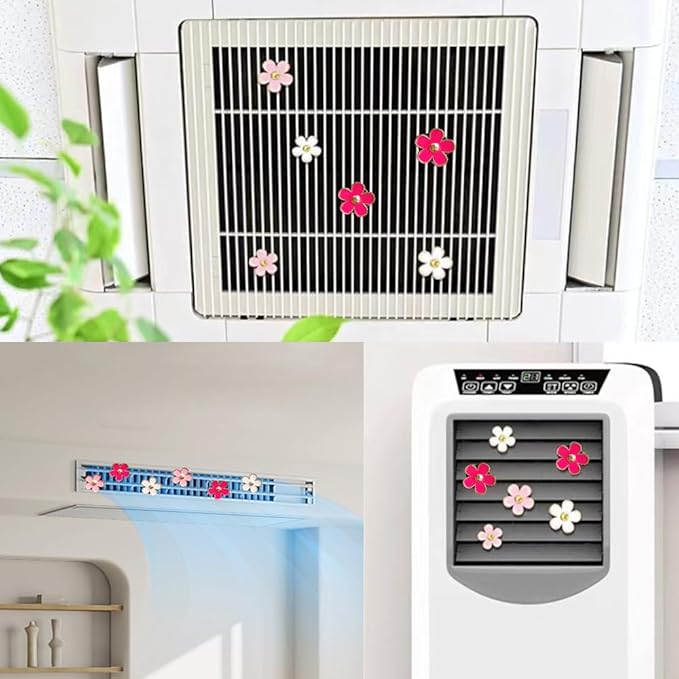 Car Air Freshener Vent Clips for Women 6 Pieces Cute Car Vent Clips Decorations Daisy Flower Car Accessories Air Freshener Clips for Christmas Anniversary Girls Gift (6 pcs white pink rose red)