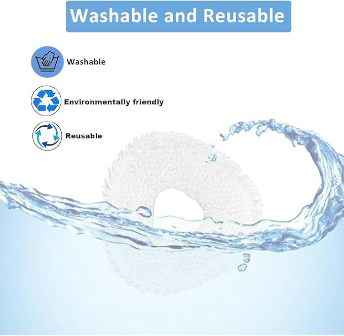 6 Pack Replacement Mop Pads Compatible with Narwal Freo Pro X Ultra Narwal Freo Z Ultra Z10 T10 J3 J4 J5 R10 Microfiber Resuable Mop Cloth Robot Vacuum Cleaner Accessories