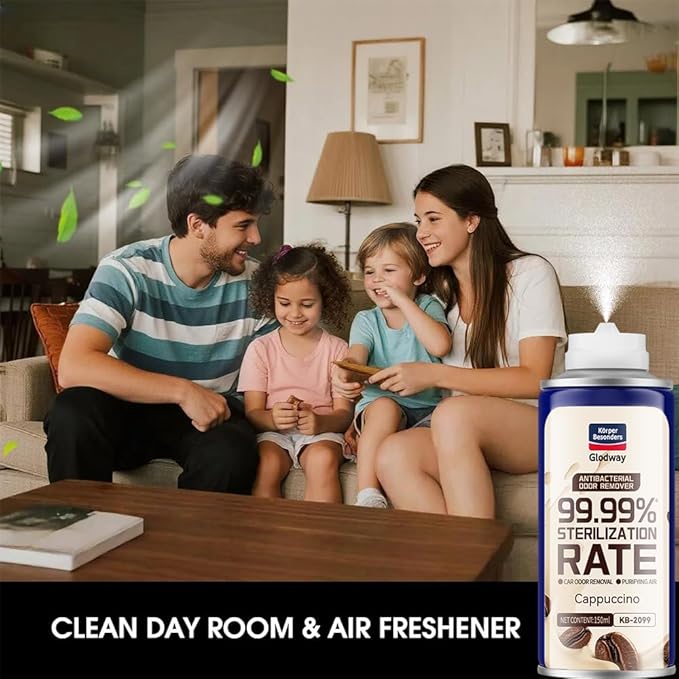 Glodway Air Refresher,Odor Eliminator Remover Spray,Odor Remover,Cappuccino,Long-Lasting Scent For Home,Couch,Mattress,Furniture, bathroom,Fabrics & Trash,6 Ounce,4 pack