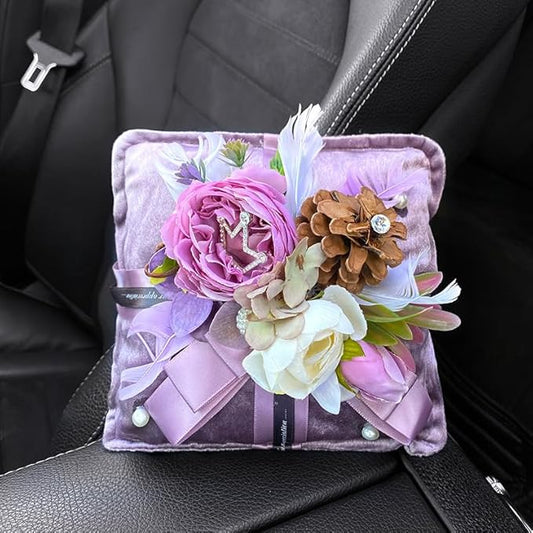 Car Accessories — Creative Bamboo Charcoal Air Purifying Bag with Breathable Fabric & Natural Charcoal Modern Design for Car Interior, New Vehicles & Home Use Odor Control Solution (Purple)