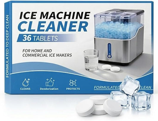 Ice Machine Cleaner Tablets Nickel Safe Ice Maker Cleaner Tablets for Countertop, Nugget Ice Makers Compatible with All Major Brands 36pcs