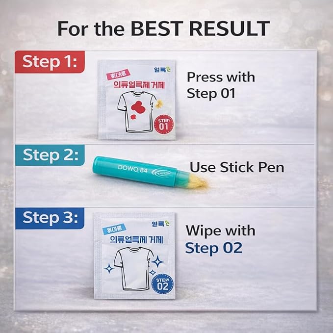 2-in-1 Portable Stain Remover Bundle, 3 Count - Dual Step Stain Removal Wipes (10 Sets x 2) + On-The-Go Solid Stain Cleaning Stick Pen (1 Pack), Instant Spot Cleaner for Food, Coffee & Sauce Stains