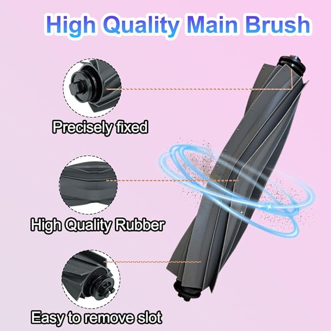 D10 Plus gen 2 Replacement Parts Accessories Compatible with Dreame D10 Plus Gen 2 Robot Vacuum Cleaner, Including 1 Main Brush, 2 Hepa Filters, 4 Mop Pads, 4 Edge-Sweeping Brushes, 4 Dust Bag
