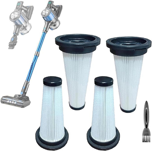 4Pack Hepa Filters Replacement Compatible with Vacusion VBS-01 Cordless Vacuum. Pre-Motor and Washable Cone Filters Works with Homeika Cordless Vacuum Cleaner.