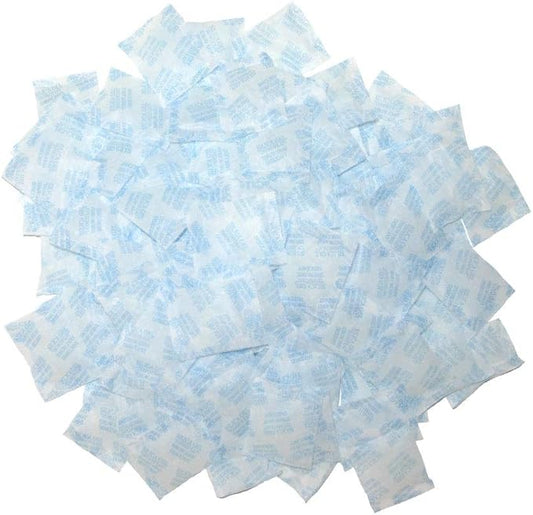 Silica Gel Packs 100 Packets 2 Gram Desiccant Moisture Absorber Oil Resistant for Food Storage Safes