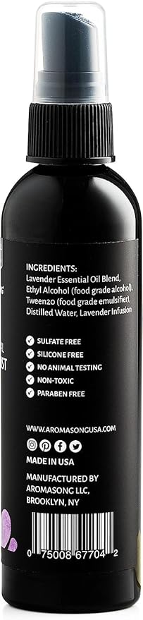 Aromasong Lavender Pillow Spray for Sleeping - All Natural Calming Linen & Bedtime Sleep Mist for Deep Sleep - Pillow Spray Aromatherapy with Botanical Essential Oils for Relaxing Stress