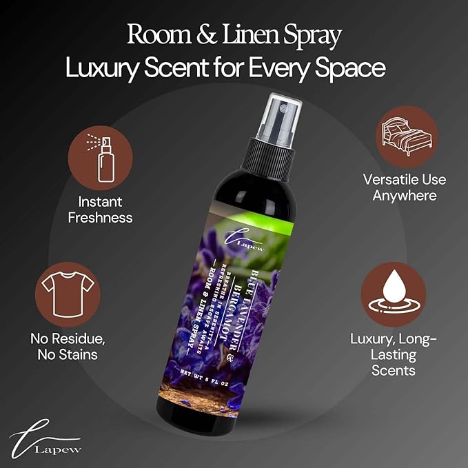 Lapew Room & Linen Spray | Fragrance Mist for Home, Car & Office | Fabric & Air Freshener | Neutralizing Mist | Made in USA | Blue Lavender & Bergamot