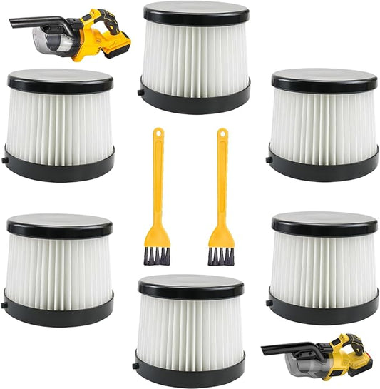 DCV501HB DCV5011H Replacement HEPA Filters for D*WALT 20V Cordless Handheld Vacuum - Washable & Reusable 6 Pack - Compatible with Makita, KXX, TengXcel, CAMXTOOL