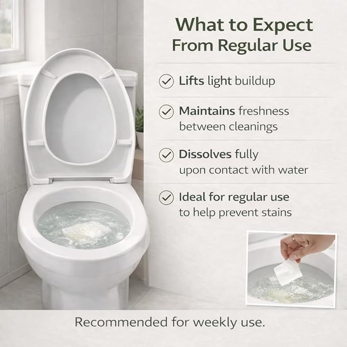 ecoEffect™ Toilet Bowl Cleaner Sheets | 120 Cleans | Natural | Quick Dissolve | Deodorizing Citrus Scent | Biodegradable | Septic Safe | Eco-Friendly | NO PLASTIC