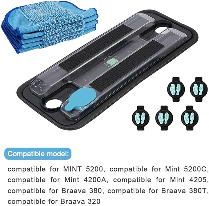 Tookie 11pcs Reservoir Pad Set, Vacuum Cleaner Mop Pad Compatible for Braava 380 380T 380T, Reservoir Pad Wick Cap & Mop, Clean Reservoir Cleaning Pad Replacement