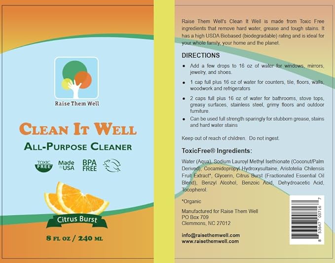 Clean It Well - 8 oz. All-Purpose Cleaner Concentrate
