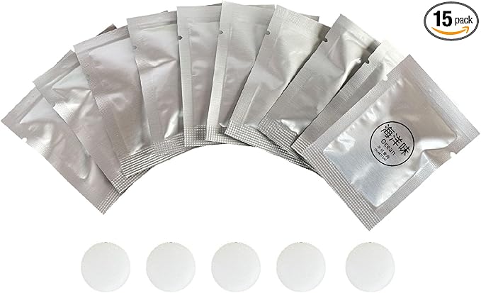 15 Pack Car Air Vent Clip Freshener Refills Solid Fragrance Replacement Pads, Long Lasting Air Freshener for Car Accessories for Women Men (Oceans)