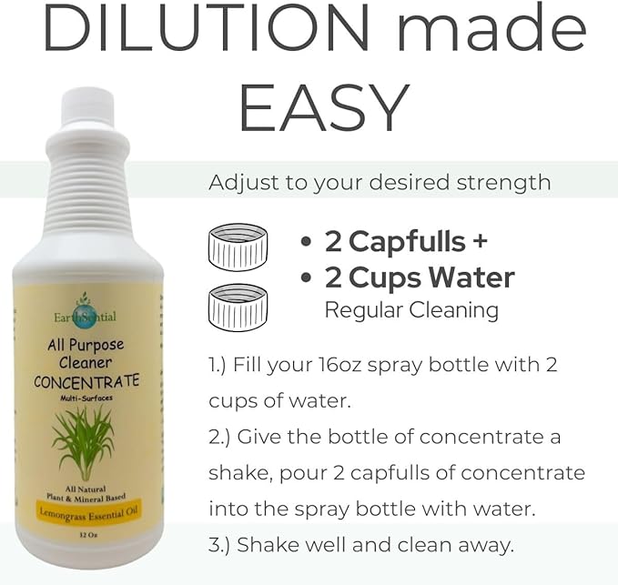 Plant-Based All-Purpose Cleaner Concentrate, 32 fl oz (Makes 64 Bottles) (Lemongrass)